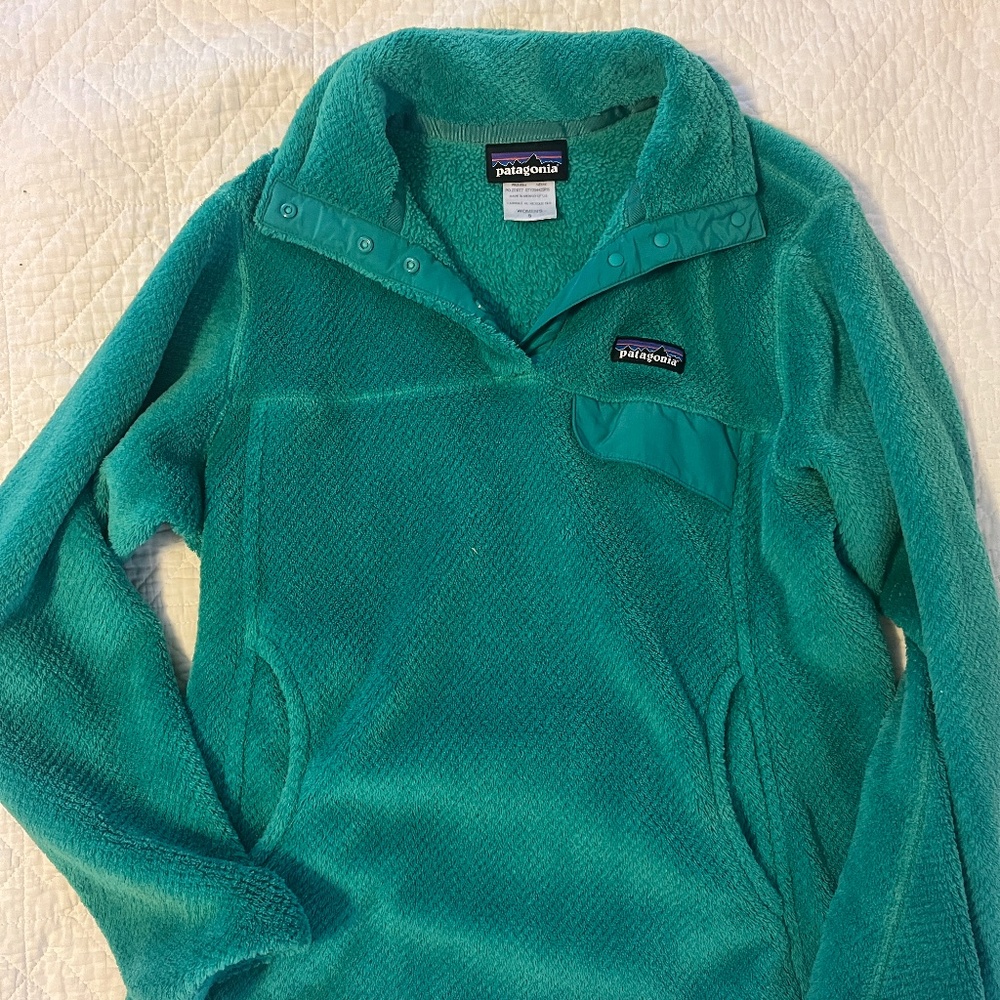 Women’s Patagonia Re-tool Snap T Fleece Pullover size small, subtidal blue